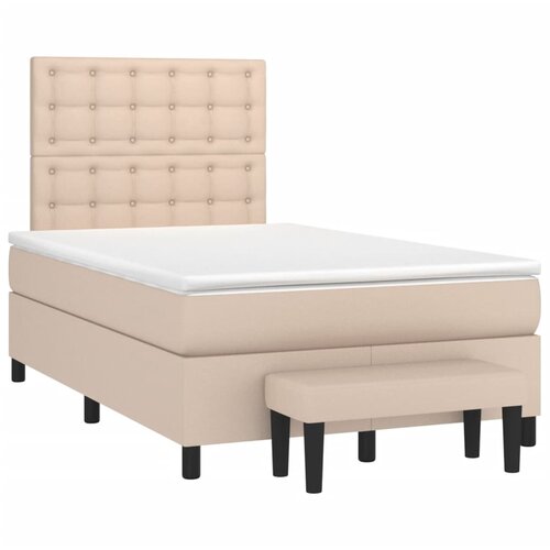 VidaXL Krevet s oprugama i madracem 120x190 cm od umjetne kože Slike