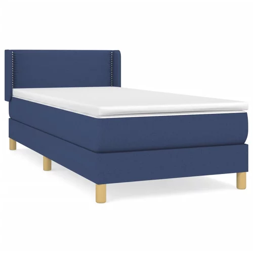 vidaXL Box spring postelja z vzmetnico modra 80x200 cm blago, (20893120)