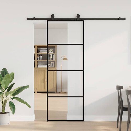  Klizna vrata s priborom crna 76 x 205 cm od ESG stakla Cijene