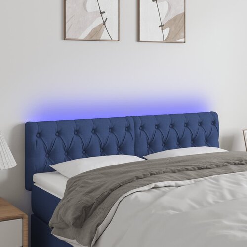  LED uzglavlje plavo 160 x 7 x 78/88 cm od tkanine Cijene