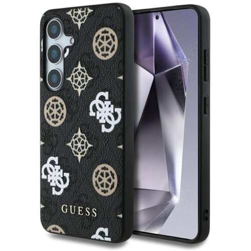 Guess Silikonski ovitek GUHMS25SP4PWPK za Samsung Galaxy S25 5G, MagSafe, črn Slike