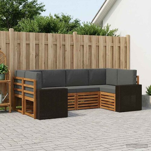  Sekcijska garnitura 6 pcs Prirodna i antracit Poliester Cene