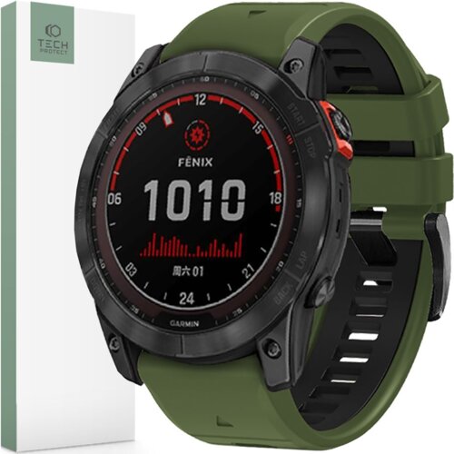 TECH-PROTECT iconband pro bansi za garmin fenix 3/5X/6X/7X army green/black, (21974606) Slike