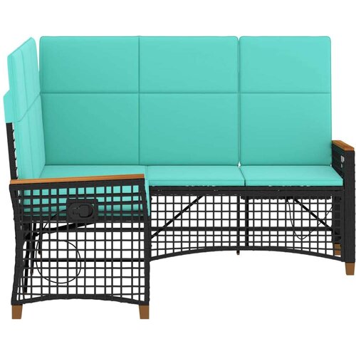  Vrtni set sofe za opu&amp;scaron;tanje Crna i Tirkizna 164 x 164 x 112 cm Slike