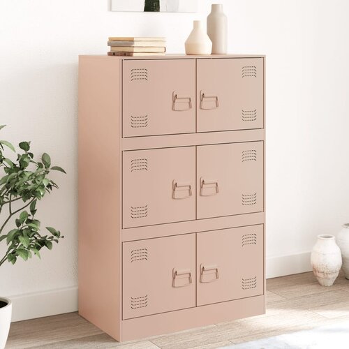 VidaXL Komoda ružičasti 67 x 39 x 107 cm čelična Slike