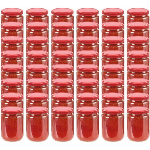  Staklenke za džem s crvenim poklopcima 48 kom 230 ml Cene