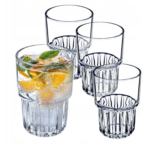 KADAX komplet 4 kozarcev za hladne pijače 320 ml z rebrastim vzorcem, (5000351583) Cene