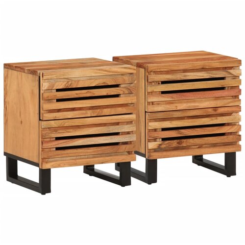 VidaXL Nočna omarica 2 kosa 40x33x46 cm trden akacijev les Slike