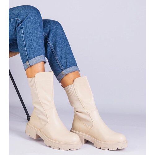 D/CEO UR/CEO Beige ankle boots with a textile insert Santorini Slike
