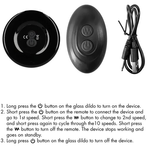 Chrystalino by Shots vibro dildo Thumby - Smooth Glass Vibrator with Suction Cup Slike