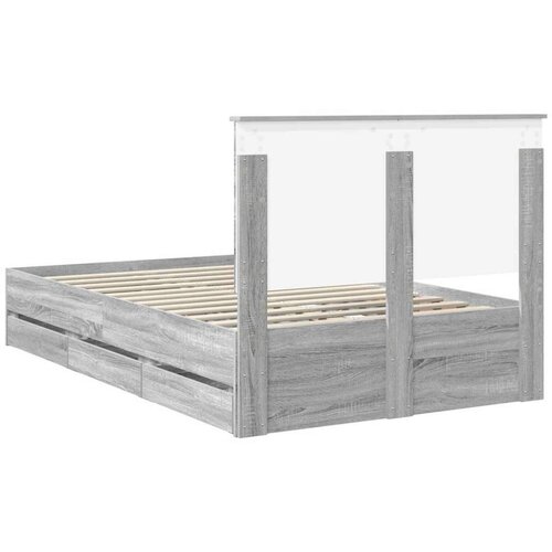  Okvir za krevet Siva Sonoma 120 x 190 cm Inženjersko Drvo - Sivi hrast sonoma 120 x 190 cm Slike