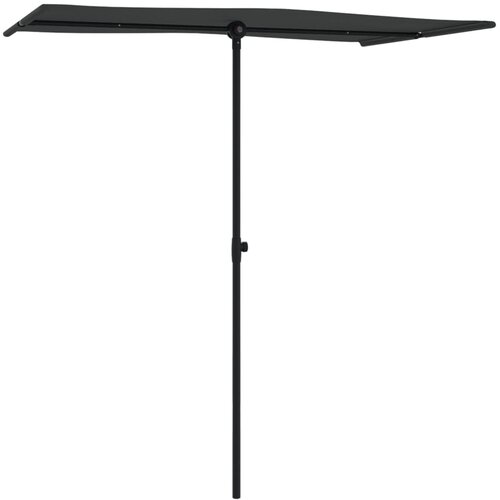  Vrtni suncobran s aluminijskim stupom 180 x 110 cm crni Slike
