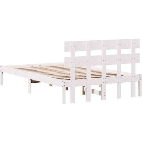  Krevetna konstrukcija Bijelo 120 x 200 cm Čvrsto borovo drvo Bijela 206.5 x 125.5 x 80.5 cm Slike