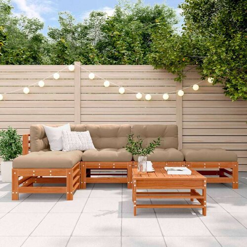  Set lounge namještaja za vrt 5 pcs Vosak Smeđa Masivna borovina - Voštano smeđa Cene