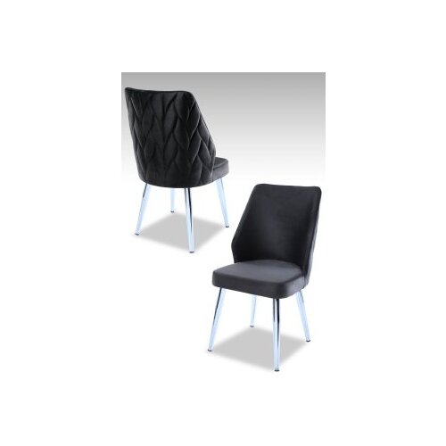 Hanah home set 2 stolice pufi black chrome Cene