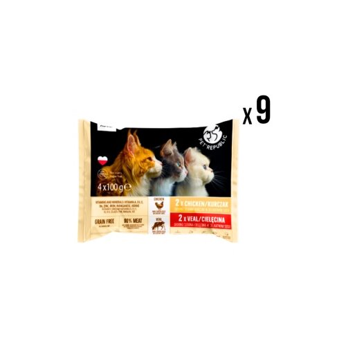Pet Republic kesice za mačke 9x (4x100g) piletina x36 kesica ( 5842 ) Cene