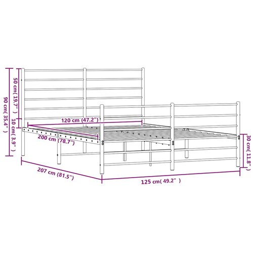  okvir kreveta uzglavlje i podnožje bijeli 120x200 cm Slike