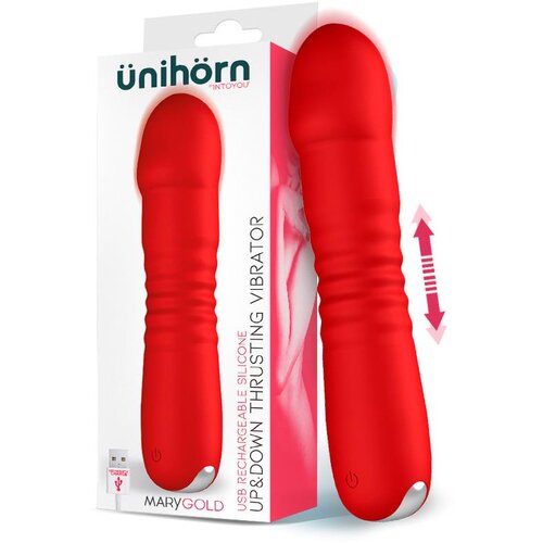 INTOYOU Ünihörn MaryGold Up&Down Thrusting Vibrator Red Cene