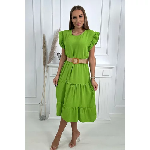 Kesi Dress with ruffles light green