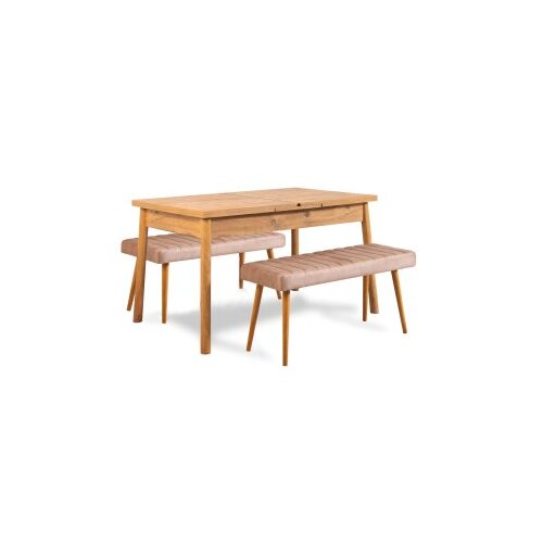 Hanah home Produžni trpezarijski sto i klupa (3 komada) Santiago 0900 Atlantic Pine Stone Cene