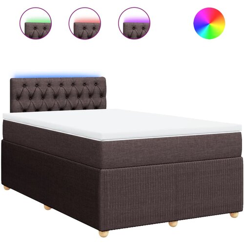 vidaXL Box spring postelja z vzmetnico temno rjava 120x190 cm blago, (21305269) Cene