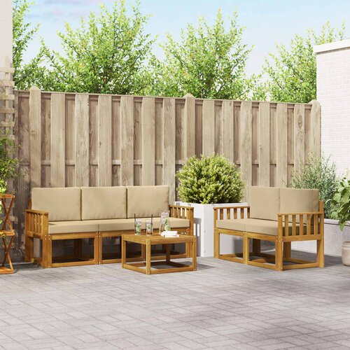 Set vanjskih sofa 6 kom. Prirodna i bež Cene