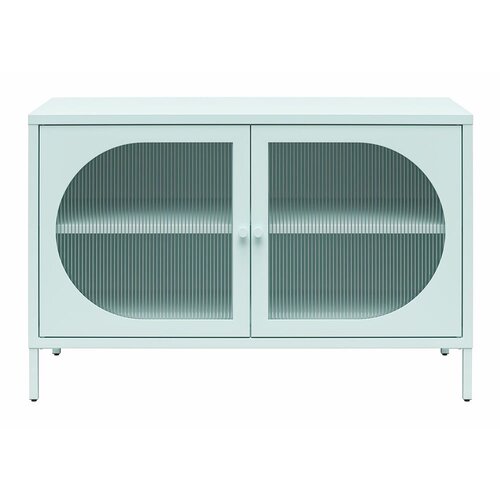 Støraa Svijetlo plava metalna vitrina 100x64x40 cm Luna – Cijene