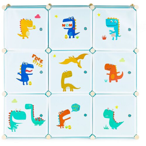  ModernHome dječji ormarić s 9 polica plavi dinosauri Slike