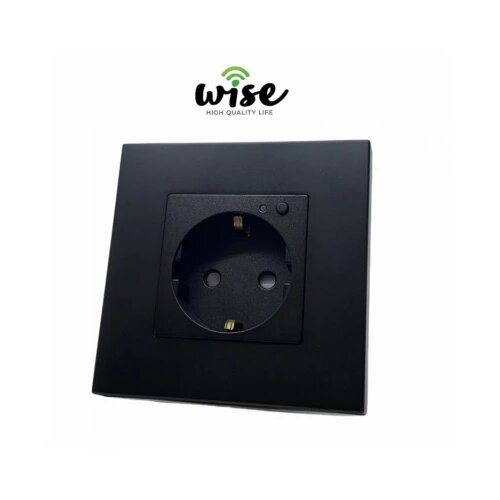 Wise wifi pametna utičnica, ugradna 16a - mat panel crna Slike