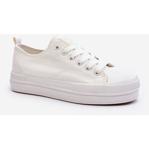 PE1 Women's White Fabric Sneakers Staneva Cene