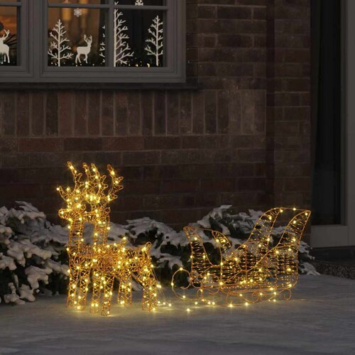  Reindeer vuče saonice Topla bijela 30 x 12 x 55 cm PET Cene