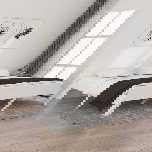 Furnova Posteljni okvir bel iz trdnega lesa 180x200 cm, (21939261) Slike