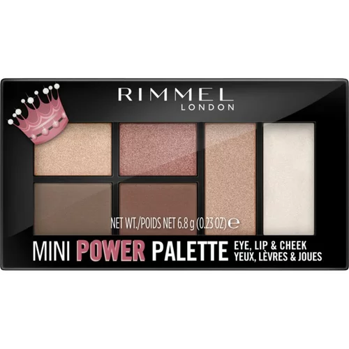 Rimmel London mini power palette dekorativna kozmetika 6,8 g nijansa 003 queen