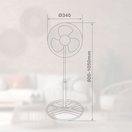 Niaros podni ventilator, 37W, 34cm, metalni Slike