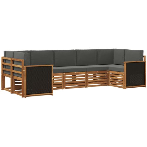vidaXL Kotna sedežna garnitura z blazino 6 pcs Naravna in antracitna, (5000283821) Cene