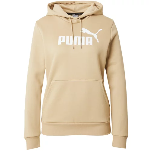 Puma Sportska sweater majica 'ESSENTIAL' svijetlosmeđa / bijela
