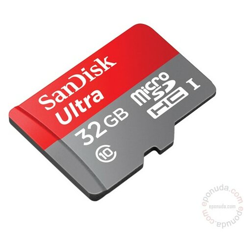 Sandisk Ultra microSDHC 32GB UHS-I + SD adapter - SDSQUNC-032G-GN6MA memorijska kartica Slike