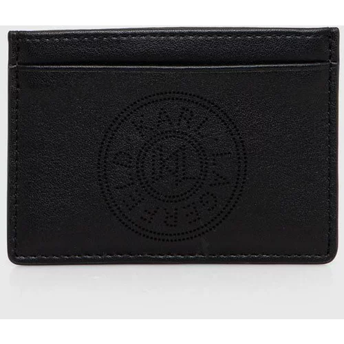 Karl Lagerfeld Usnjen etui za kartice črna barva, 245W3227
