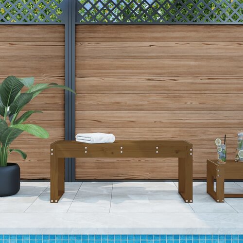 The Living Store Vrtna klop medeno rjava 110x38x45 cm trdna borovina - Vrtna Klop, (21469798) Slike