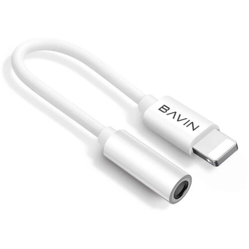 BAVIN adapter AUX-19 lightning na 3.5mm bela Slike