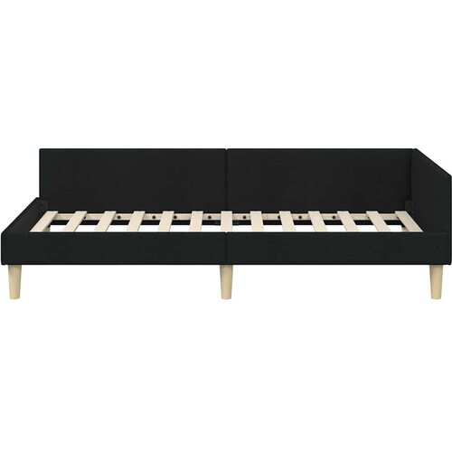  Kutni okvir kreveta Crna 90 x 190 cm tkanina Slike