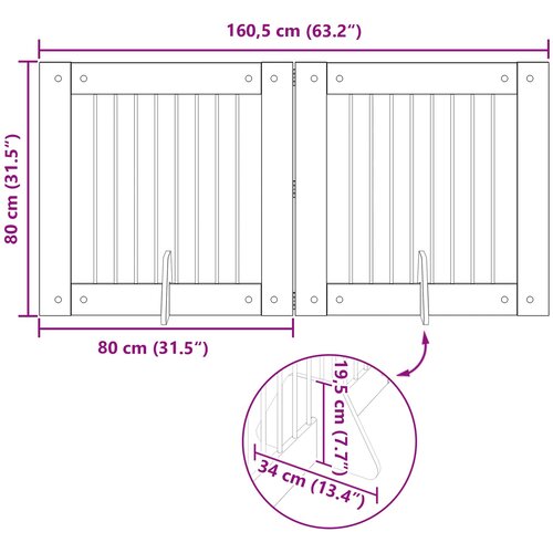  Vrata za pse s postoljem 2 pcs Hrast artisan 80 x 80 cm Slike