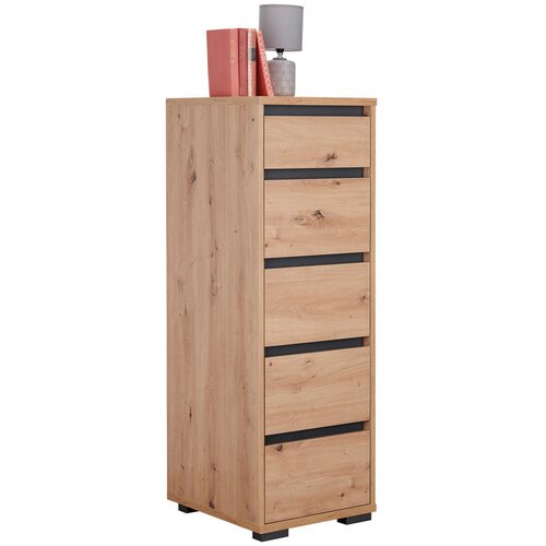 CARRYHOME komoda, antracit, barve hrasta Cene