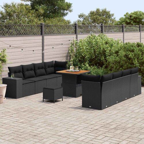  Sjedeća garnitura za vrt Crna poliratan 80 x 80 x 71 cm Slike