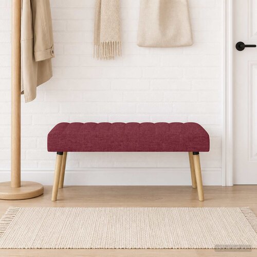  Klupa s utorima Vinska crvena 110 x 40 x 46 cm Tkanina Slike
