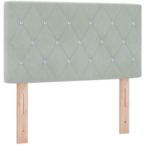 vidaXL Oblazinjena Glava Postelje s Kristalnimi Gumbi Svetlo Siva 80 cm Velur, (22048951) Cene