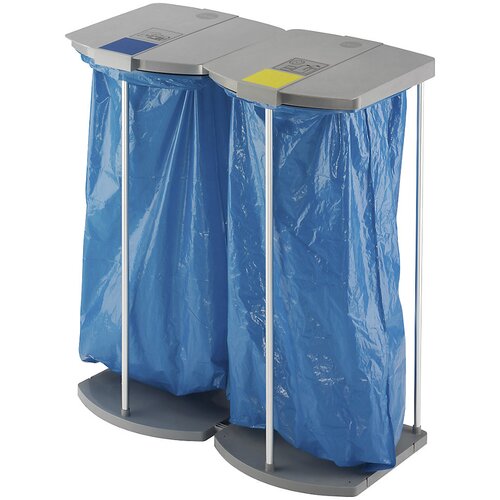 Hailo Komplet z držalom za vreče za smeti z 250 modrimi vrečami za surovine, ProfiLine MSS XXXL, 2 x 120 l, VxŠxG 1000 x 880 x 450 mm, stacionarno Cene