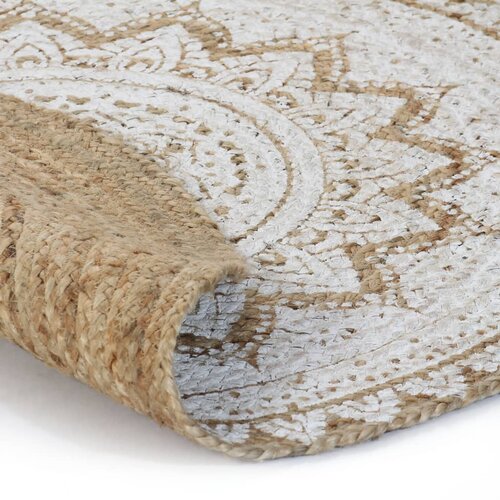 Maison Chic Preproga, Rug iz pletene jute potiskana 120 cm okrogla, (22121668) Cene