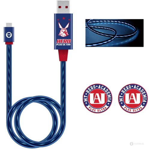 Numskull Official My Hero Academia LED USB Type-C Cable and Thumb Stick Grips - 1,5 m Fast Charging Lead - Združljivo z Xbox Series X|S, PlayStation 5, Nintendo Switch, (21328225) Cene