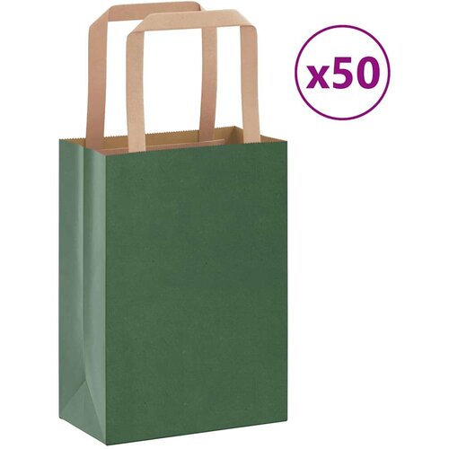  Papirnate vrećice 50 kom s ručkama zelene 15x8x21 cm Cijene